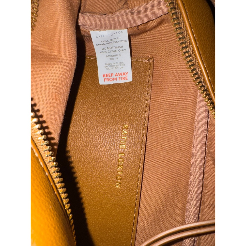 Katie Loxton Crossbody Bag Tan Brown Vegan Leather Gold Hardware Camera Bag - Picture 9 of 9